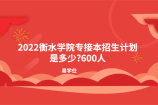 2022衡水学院专接本招生计划是多少?600人