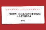 【官方发布】2022年河北专接本省外退役士兵考生公示名单