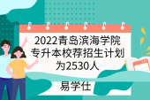 2022青岛滨海学院专升本校荐招生计划为2530人