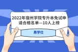2022年宿州学院专升本免试申请合格名单—10人上榜
