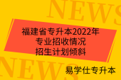 福建省专升本2022年专业招收情况-招生计划倾斜