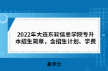 2022年大连东软信息学院专升本招生简章，含招生计划、学费