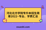 河北北方学院专升本招生简章2022~专业、学费汇总