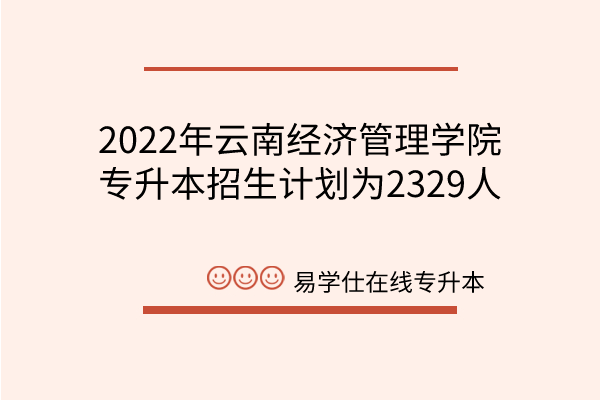 2022年云南经济管理学院专升本招生计划
