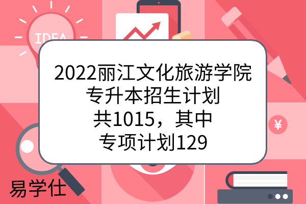 2022丽江文化旅游学院专升本招生计划