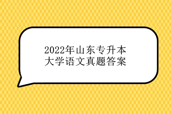 2022年山东专升本大学语文真题答案