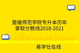 楚雄师范学院专升本历年录取分数线2018-2021