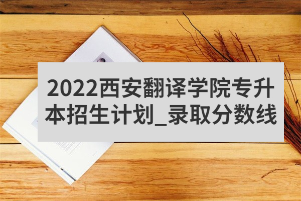 2022西安翻译学院专升本招生计划