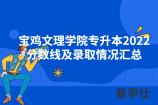 宝鸡文理学院专升本2022分数线及录取情况汇总