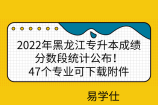 2022年黑龙江专升本成绩分数段统计公布！47个专业可下载附件