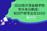 2022哈尔滨金融学院专升本分数线：知识产权专业仅103分