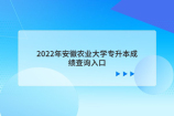 2022年安徽农业大学专升本成绩查询入口