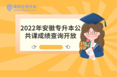 2022年安徽专升本公共课成绩查询开放