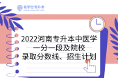 2022河南专升本中医学一分一段及院校录取分数线、招生计划