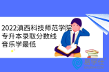 2022滇西科技师范学院专升本录取分数线，音乐学最低