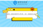 2021-2022贵州专升本一分一段表汇总！