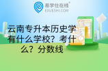 云南专升本历史学有什么学校？考什么？分数线