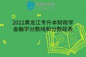2022黑龙江专升本财政学金融学分数线和分数段表