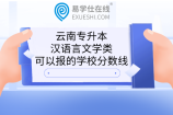 云南专升本汉语言文学类可以报的学校分数线