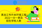 黑龙江专升本环境工程2022一分一表及招生学校人数