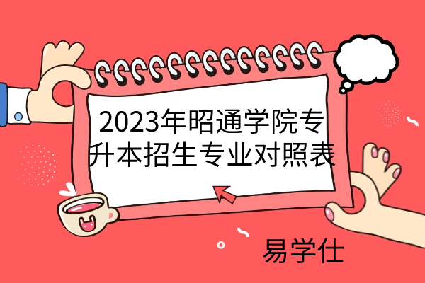 2023年昭通学院专升本招生专业