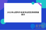 2022年山西专升本各专业招生院校数量盘点！