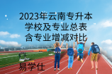 2023年云南专升本学校及专业总表，含专业增减对比
