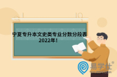 宁夏专升本文史类专业分数分段表2022年！