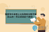 陕西专升本想上公办院校分数不够怎么办？可以试试这个途径！