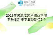 2023年黑龙江艺术职业学院专升本对接专业类别仅5个
