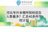 河北专升本哪所院校招生人数最多？汇总40多所学校计划