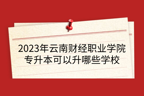 2023年云南财经职业学院专升本