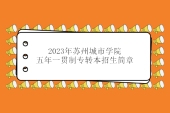 2023年苏州城市学院五年一贯制专转本招生简章公布！