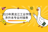 2023年黑龙江工业学院专升本专业对接表