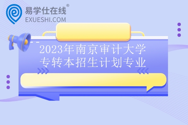 2023年南京审计大学专转本招生计划专业