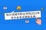 哈尔滨城市职业学院2022年专升本考试录取名单