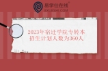 2023年宿迁学院专转本招生计划人数为360人！和22年一样！