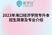 2023年海口经济学院专升本招生简章及专业介绍