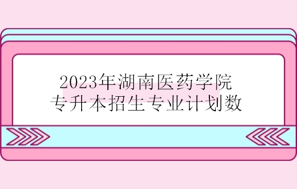 2023年湖南医药学院专升本招生专业计划数