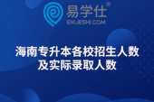 海南专升本各校招生人数及实际录取人数