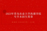 2023年青岛农业大学海都学院专升本招生简章 专业计划未公示！