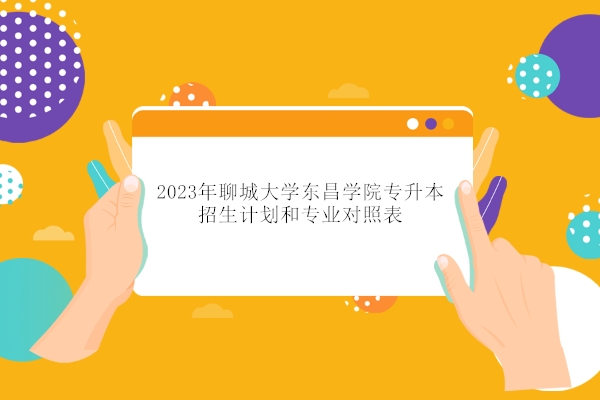2023年聊城大学东昌学院专升本招生计划和专业对照表
