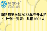 南阳师范学院2023年专升本招生计划一览表：共招2605人