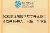 2023年沈阳医学院专升本招生计划共1840人，只招一个专业
