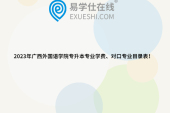2023年广西外国语学院专升本专业学费、对口专业目录表！