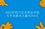 2023年四川艺术职业学院专升本报名人数为764人！