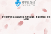 贺州学院专升本2023退役士兵招生计划、专业对照表！附招生简章