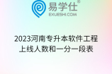 2023河南专升本软件工程上线人数和一分一段表