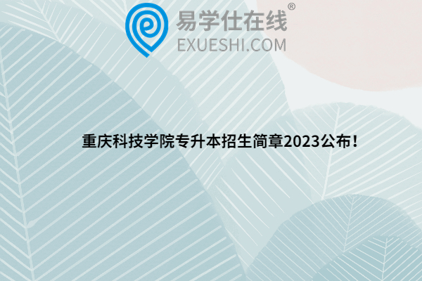 重庆科技学院专升本招生简章2023