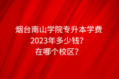 烟台南山学院专升本学费2023年多少钱？在哪个校区？